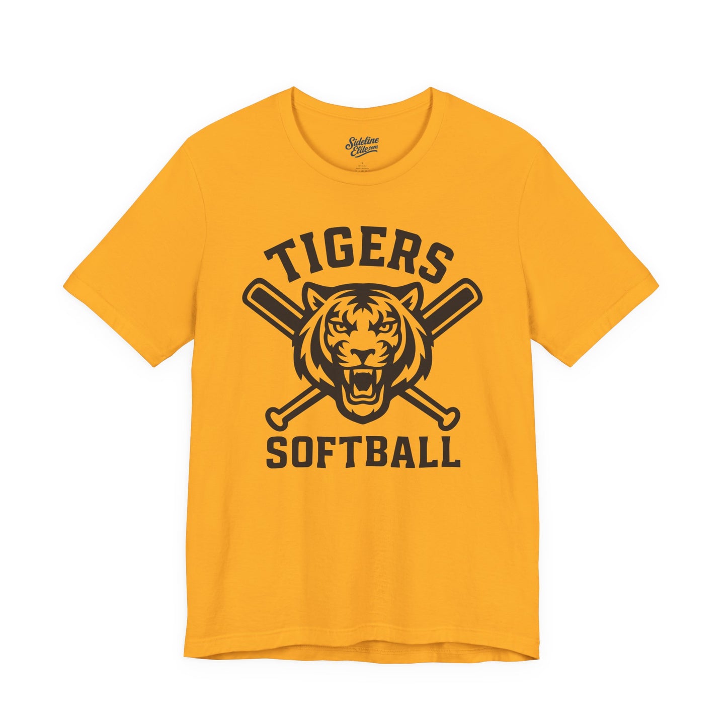 Tigers Softball Strike Zone Tee | Centered Mascot with Bold Crossed Bats Layout