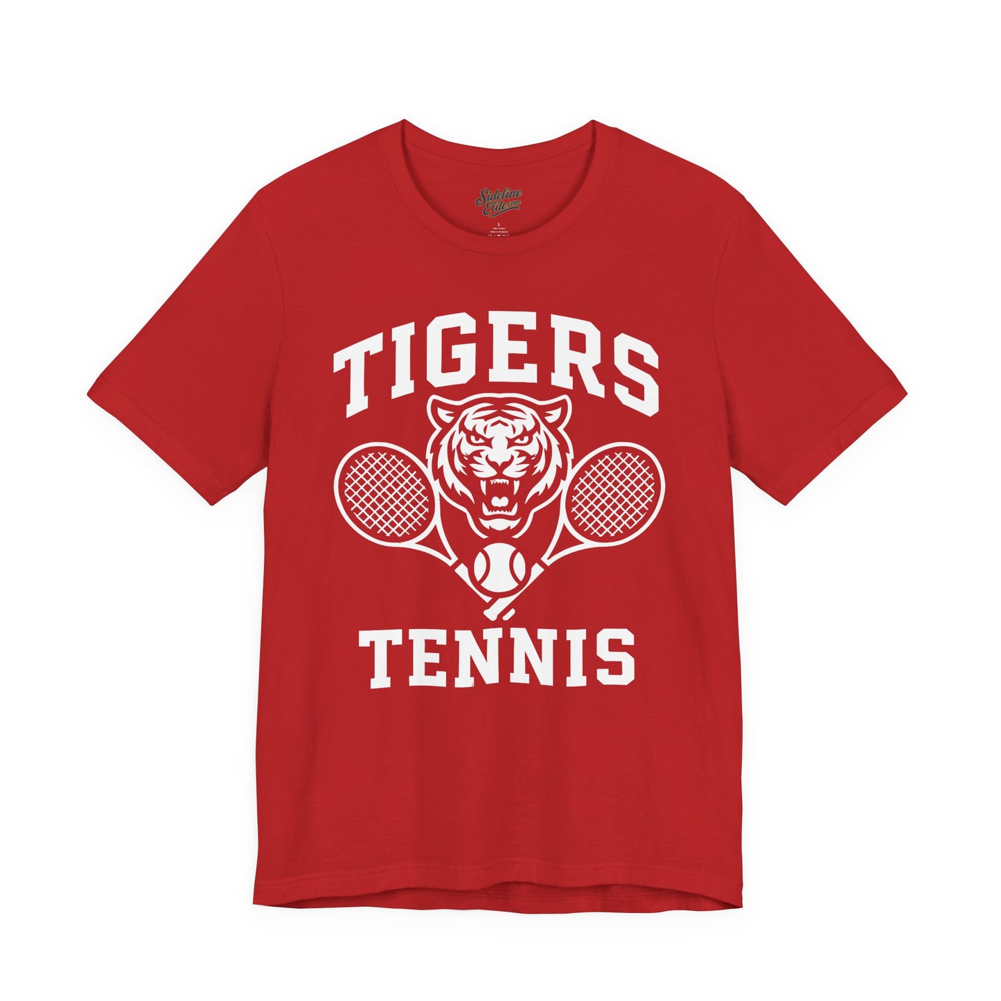 Tigers Tennis Dual Racket Tee | Classic Mascot Graphic on Athletic Shirt