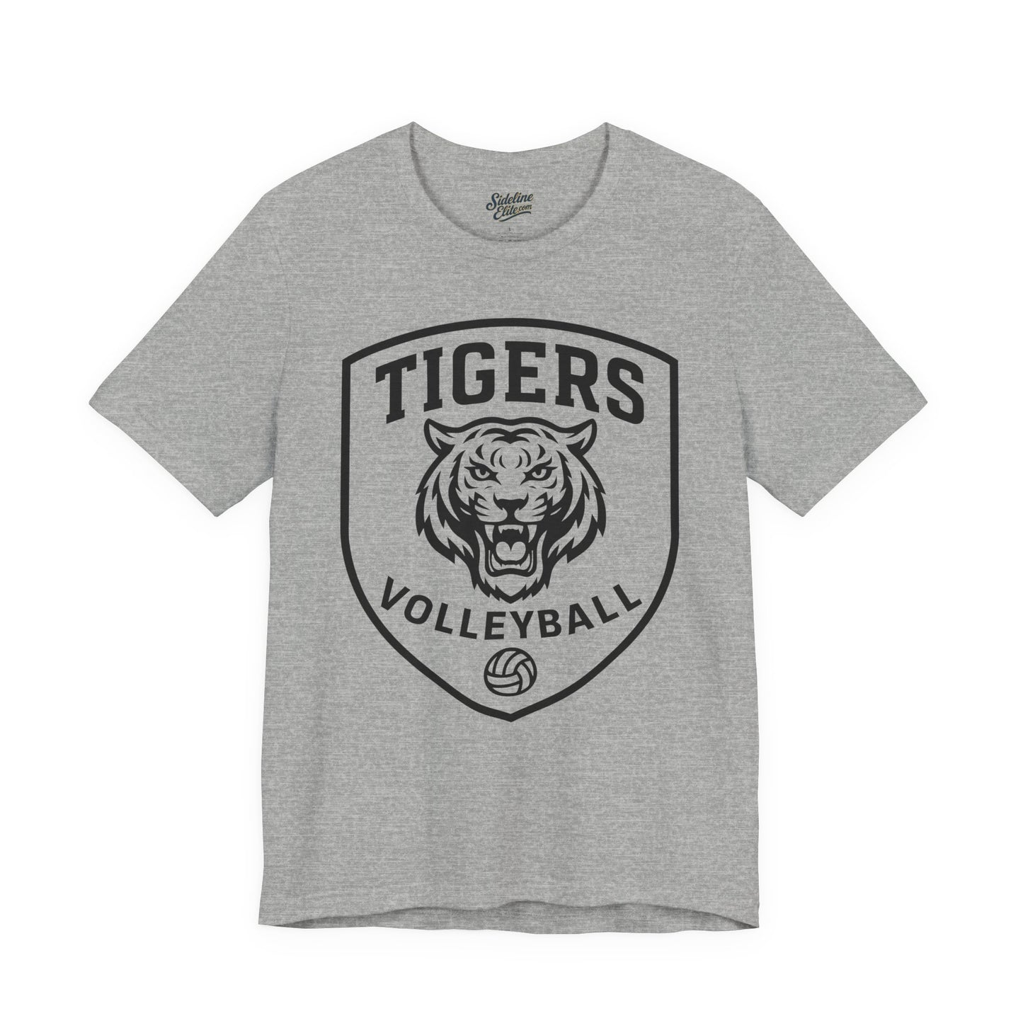 Tigers Volleyball Shield Tee | Bold Crest Design with Mascot and Volleyball Icon