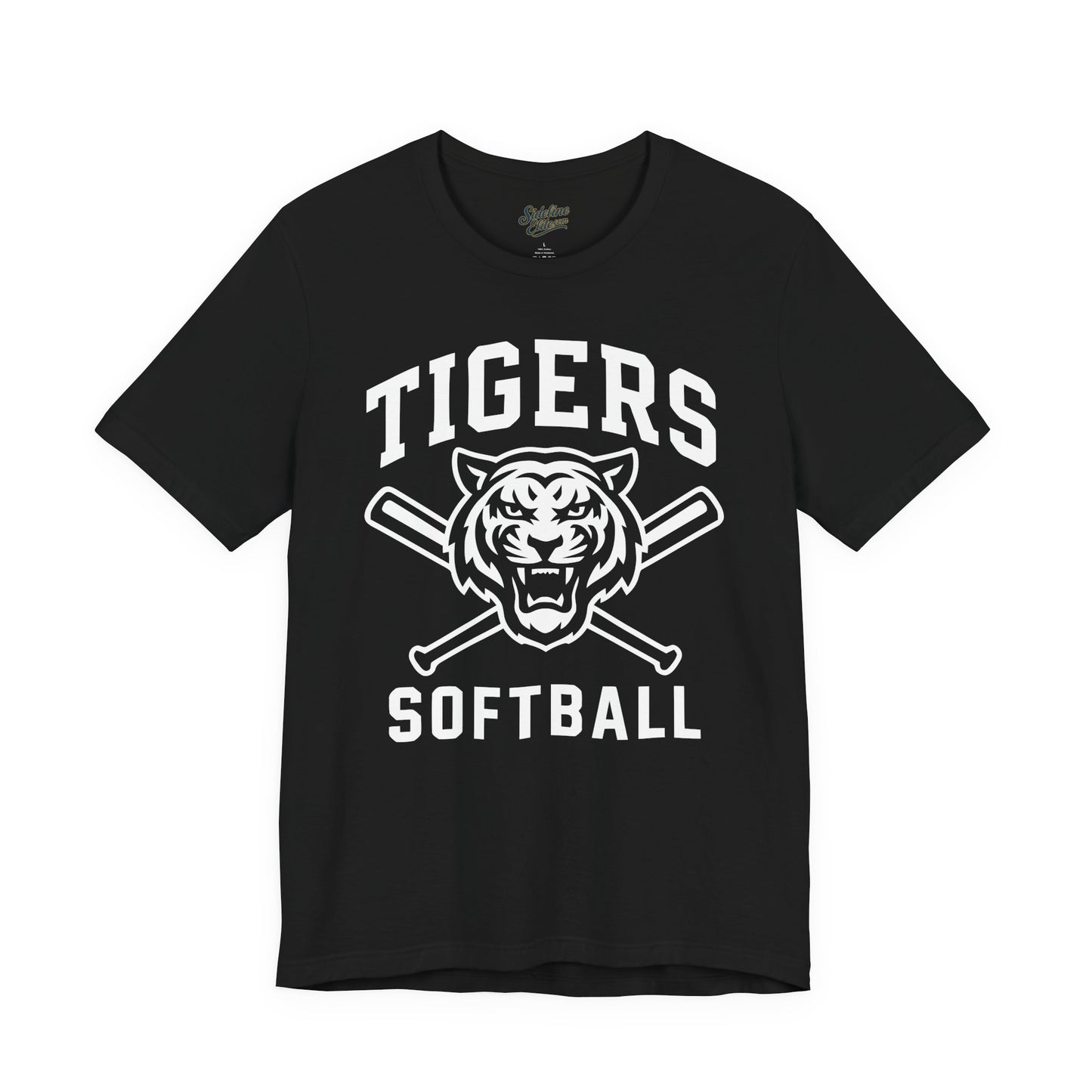 Tigers Softball Spirit Wear T-Shirt | Roaring Mascot with Crossed Bat Graphic