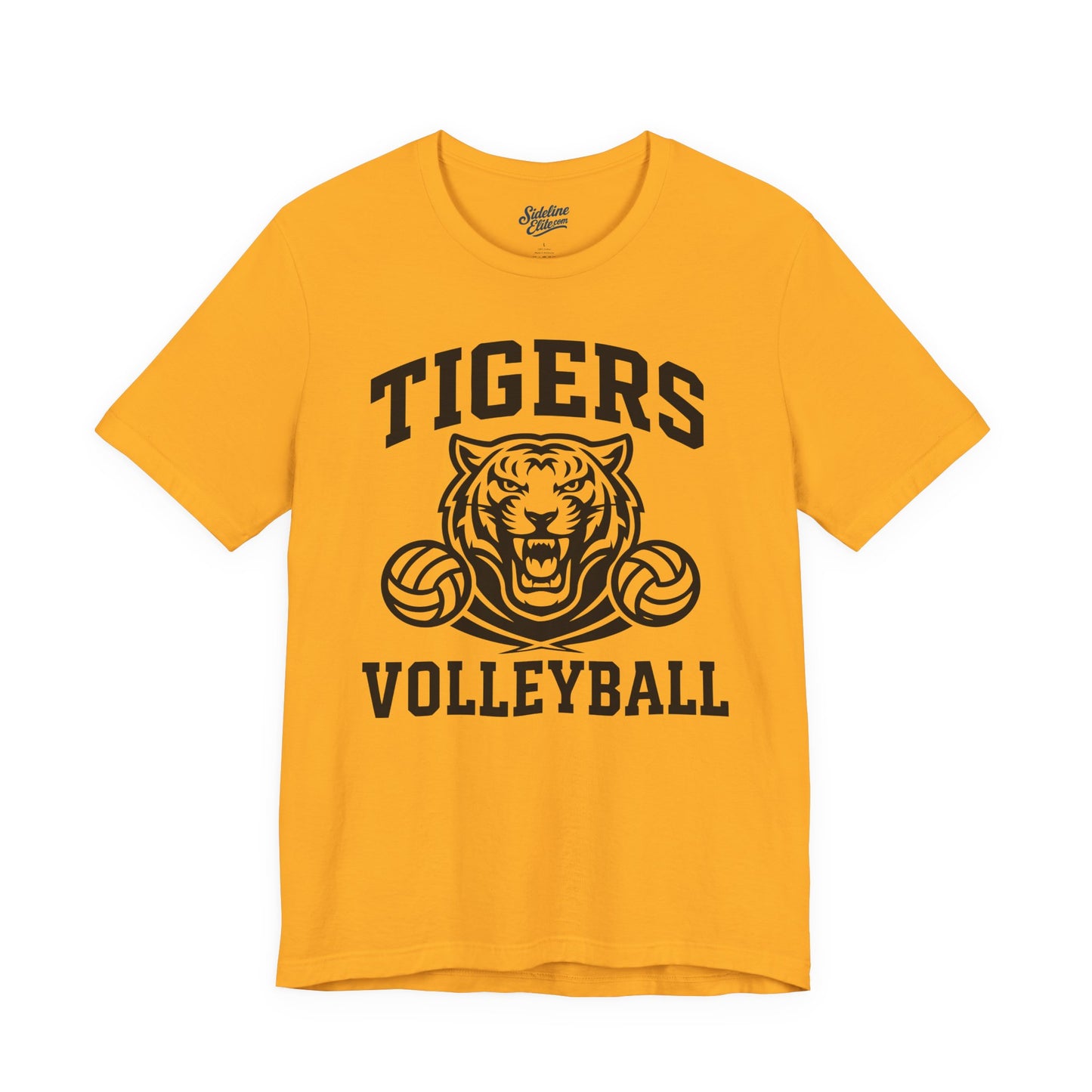 Tigers Volleyball Mascot Power Tee | Double Ball Fierce Spirit Design