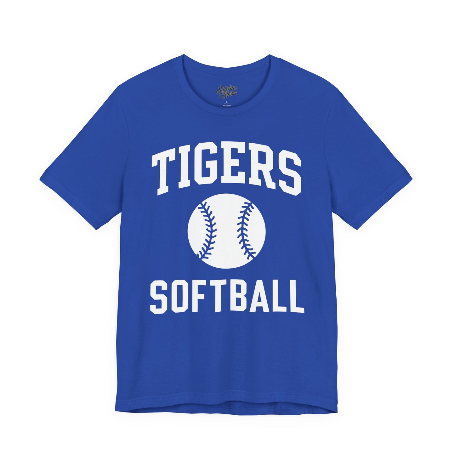 Tigers Softball Classic Ball Tee | Arched Text with Centered Softball Graphic