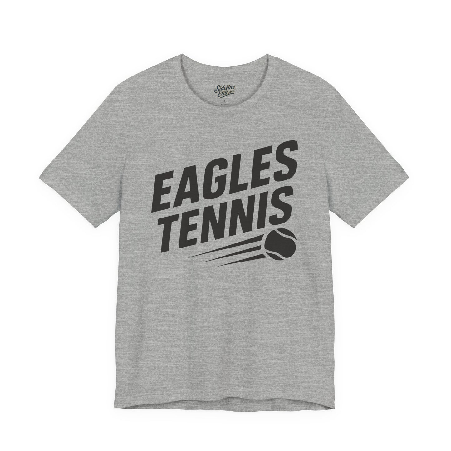 Eagles Tennis Spirit Wear T-Shirt | Bold Slanted Text with Speeding Tennis Ball Graphic