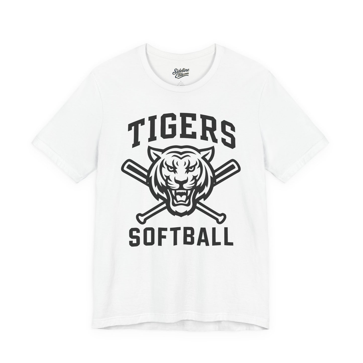 Tigers Softball Spirit Wear T-Shirt | Roaring Mascot with Crossed Bat Graphic