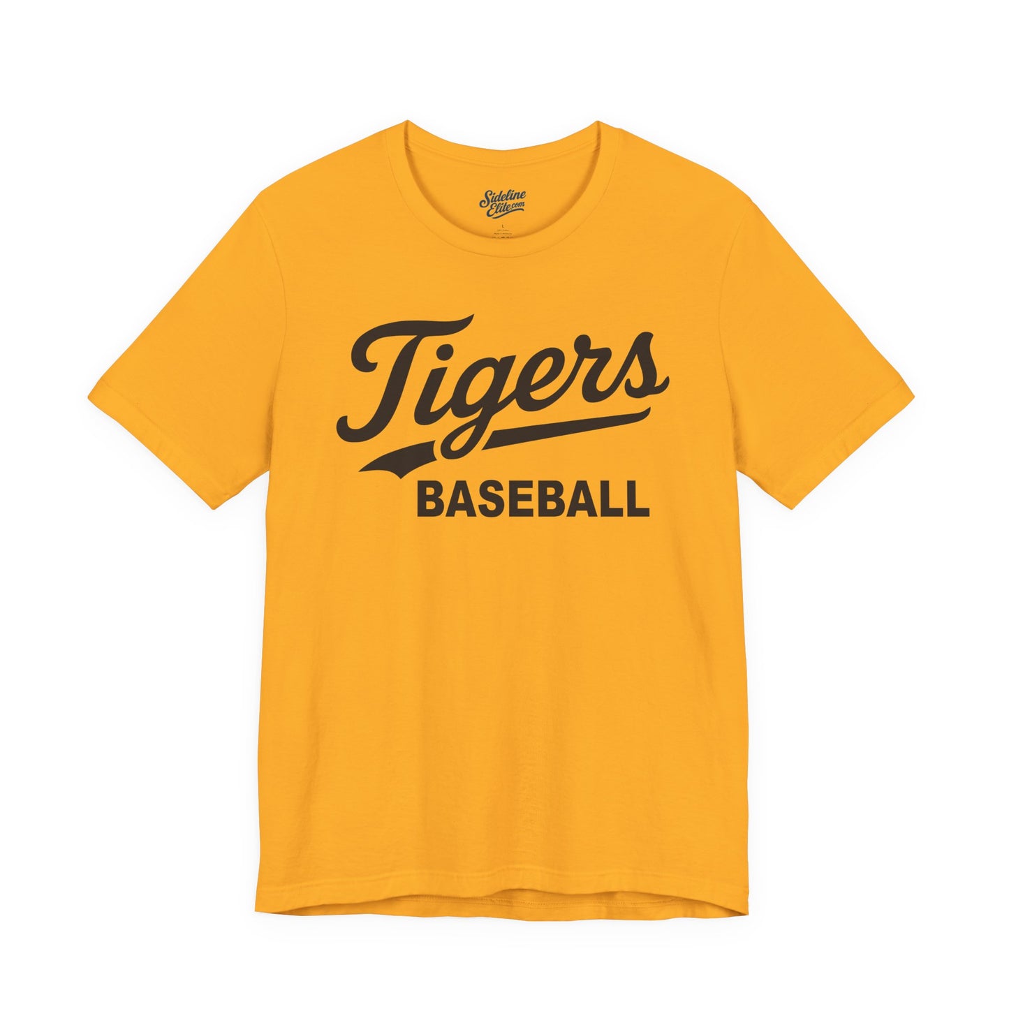 Tigers Baseball Script Tee | Vintage Tail Lettering with Bold Block Accent