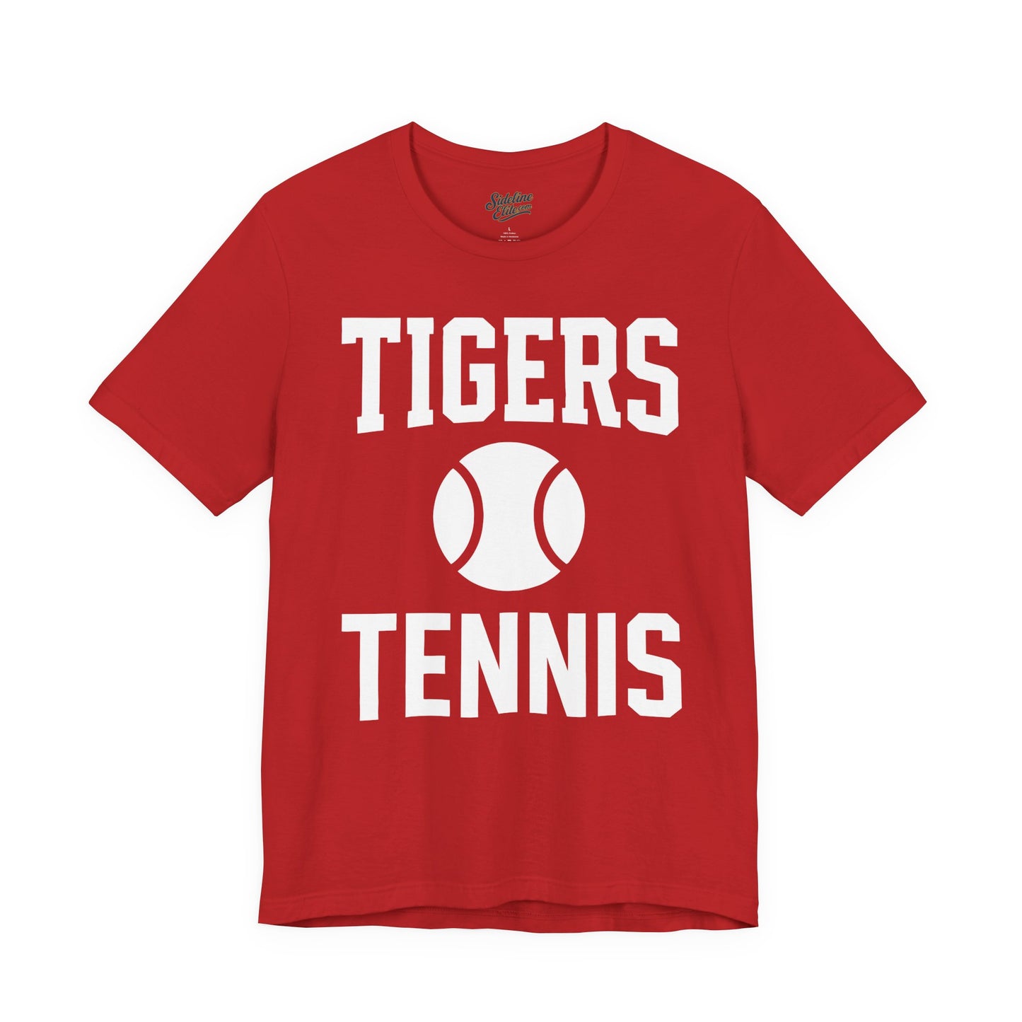 Tigers Tennis Block Tee | Bold Varsity Lettering with Tennis Ball