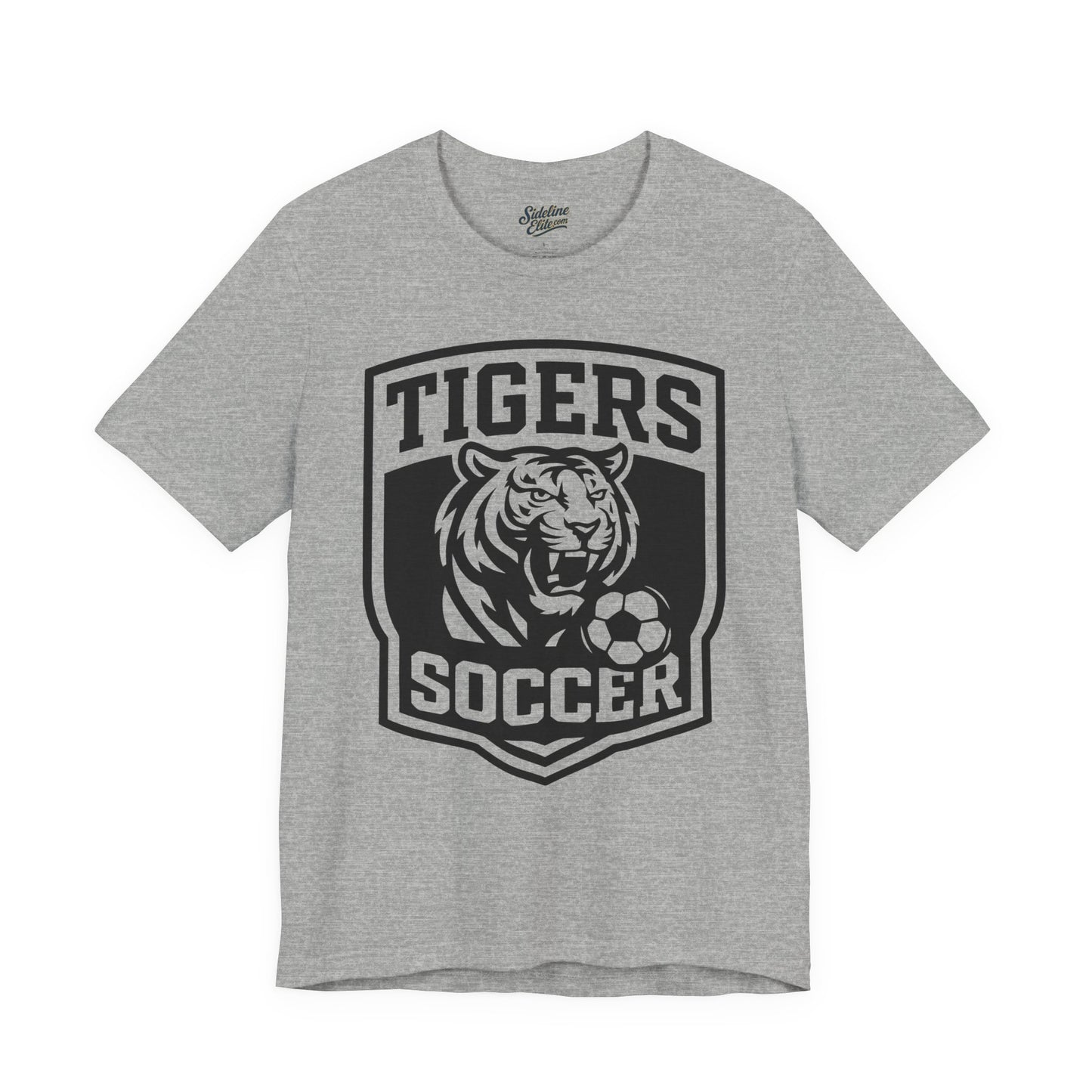 Tigers Soccer Shield Crest Tee | Bold Mascot & Soccer Ball Emblem
