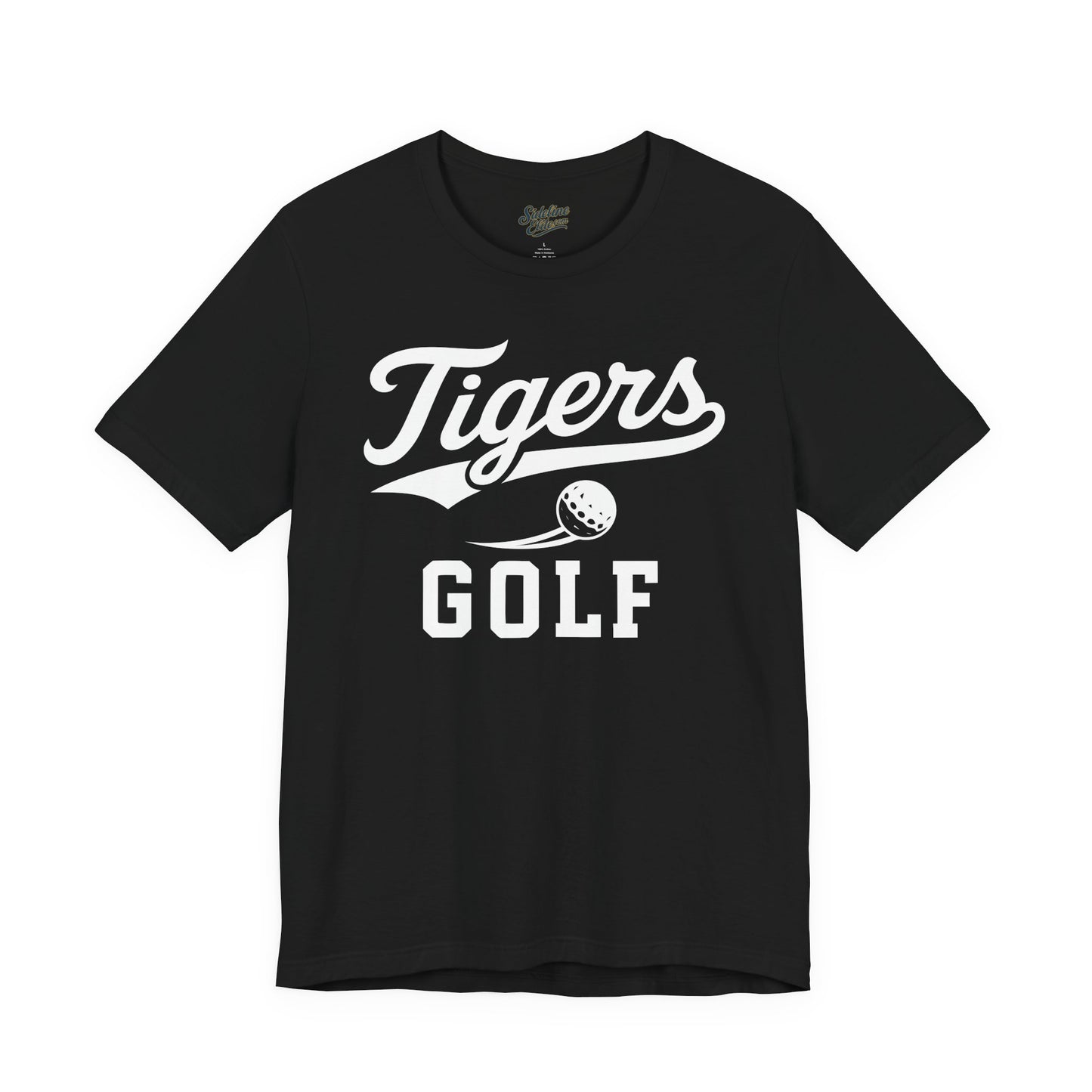 Tigers Golf Script Tee | Retro Athletic Swoosh & Bold Varsity Lettering