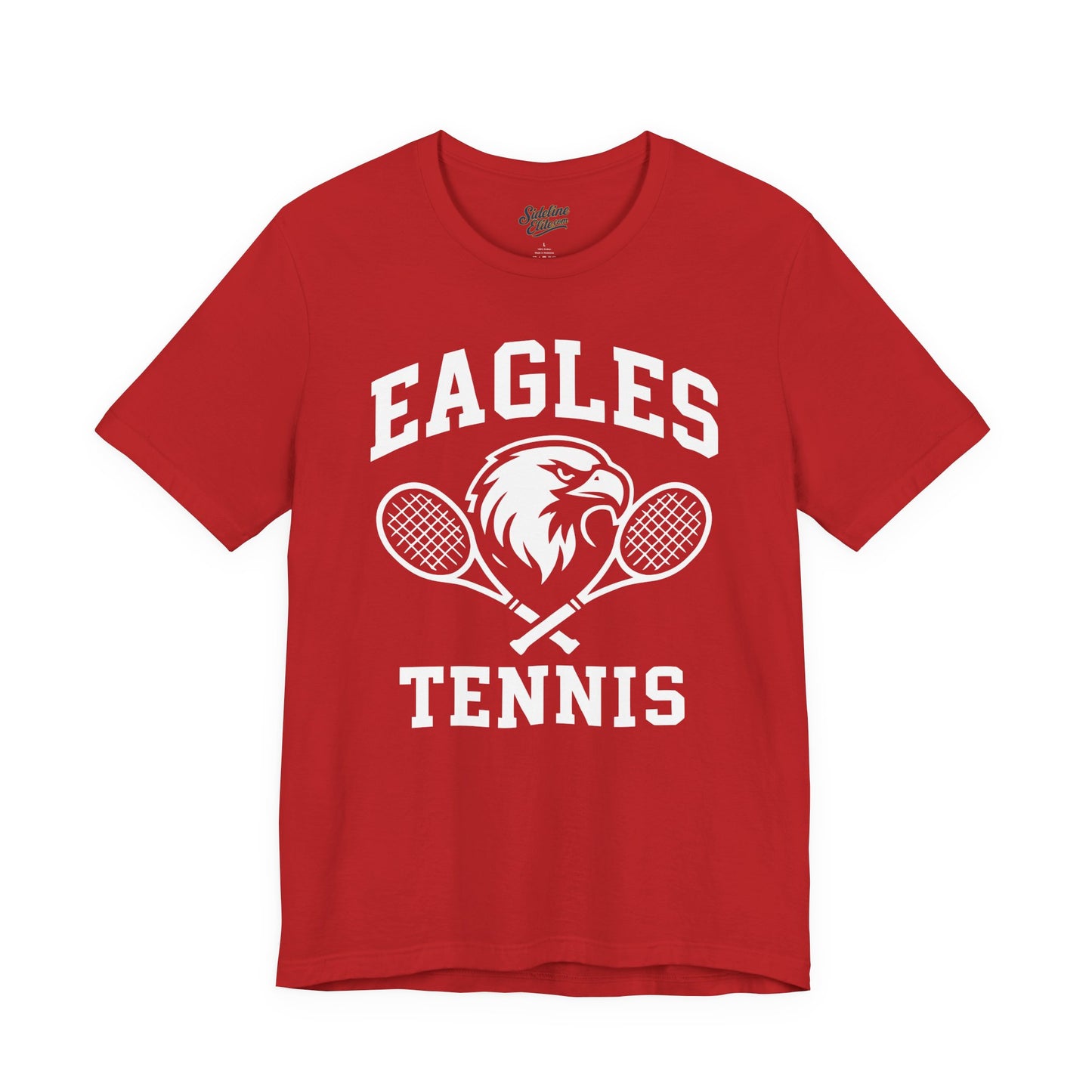Eagles Tennis Spirit Wear T-Shirt | Fierce Mascot with Crossed Rackets Graphic