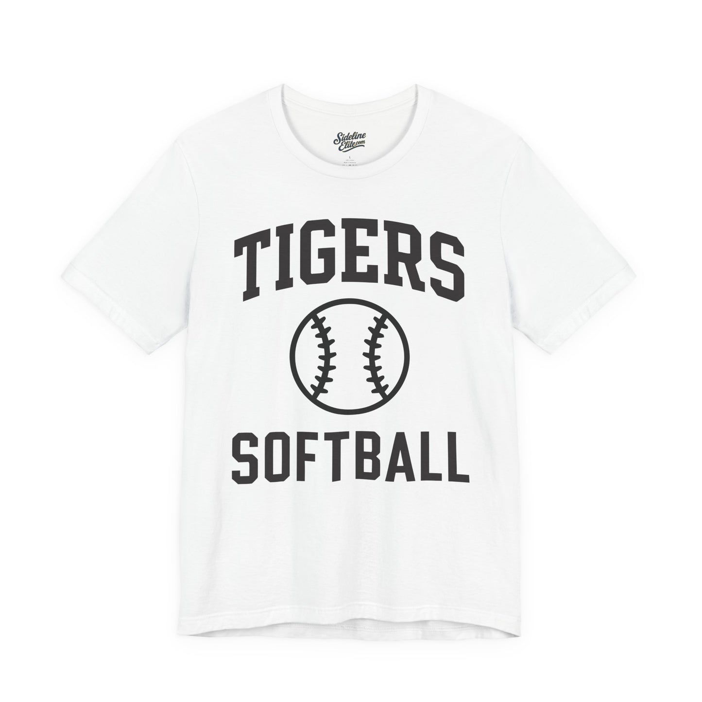 Tigers Softball Classic Ball Tee | Arched Text with Centered Softball Graphic
