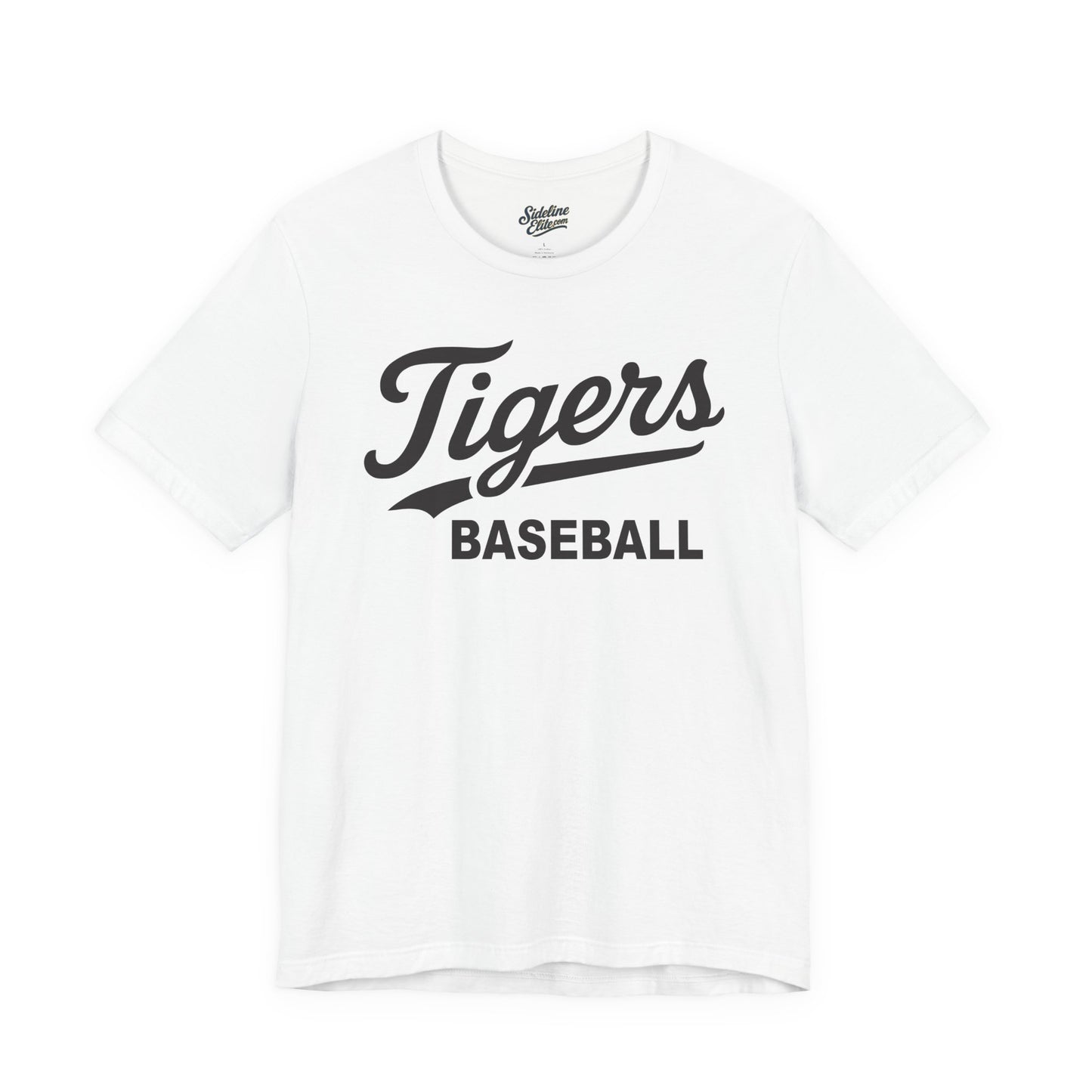 Tigers Baseball Script Tee | Vintage Tail Lettering with Bold Block Accent