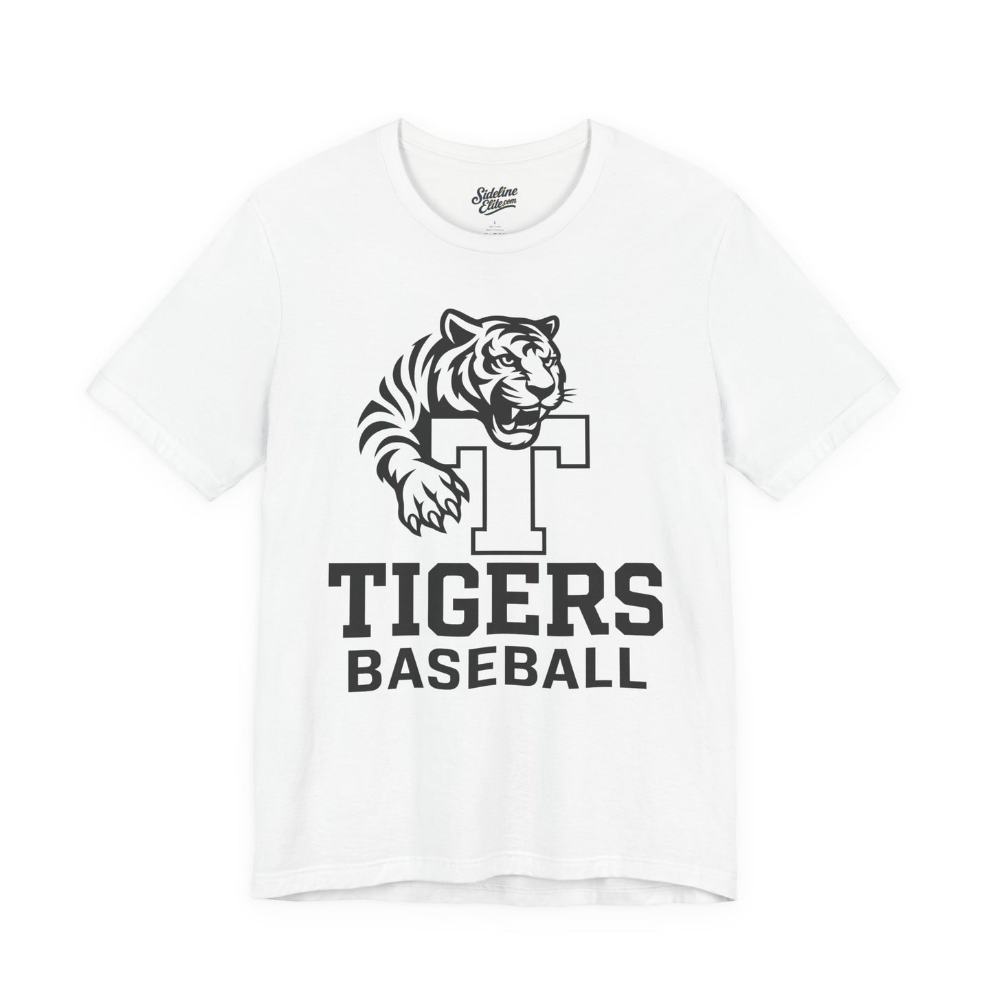 Tigers Baseball Monogram Tee | Bold ‘T’ Letter with Striking Tiger Mascot