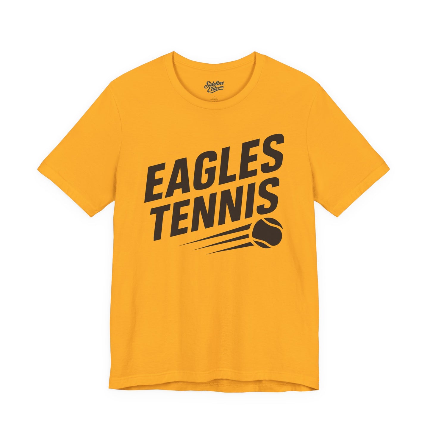 Eagles Tennis Spirit Wear T-Shirt | Bold Slanted Text with Speeding Tennis Ball Graphic