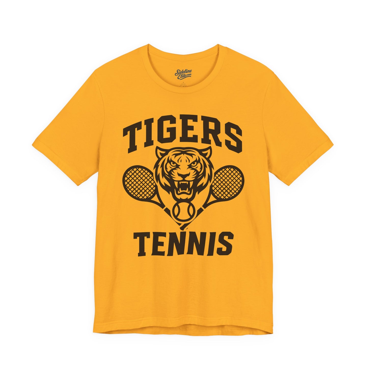 Tigers Tennis Dual Racket Tee | Classic Mascot Graphic on Athletic Shirt