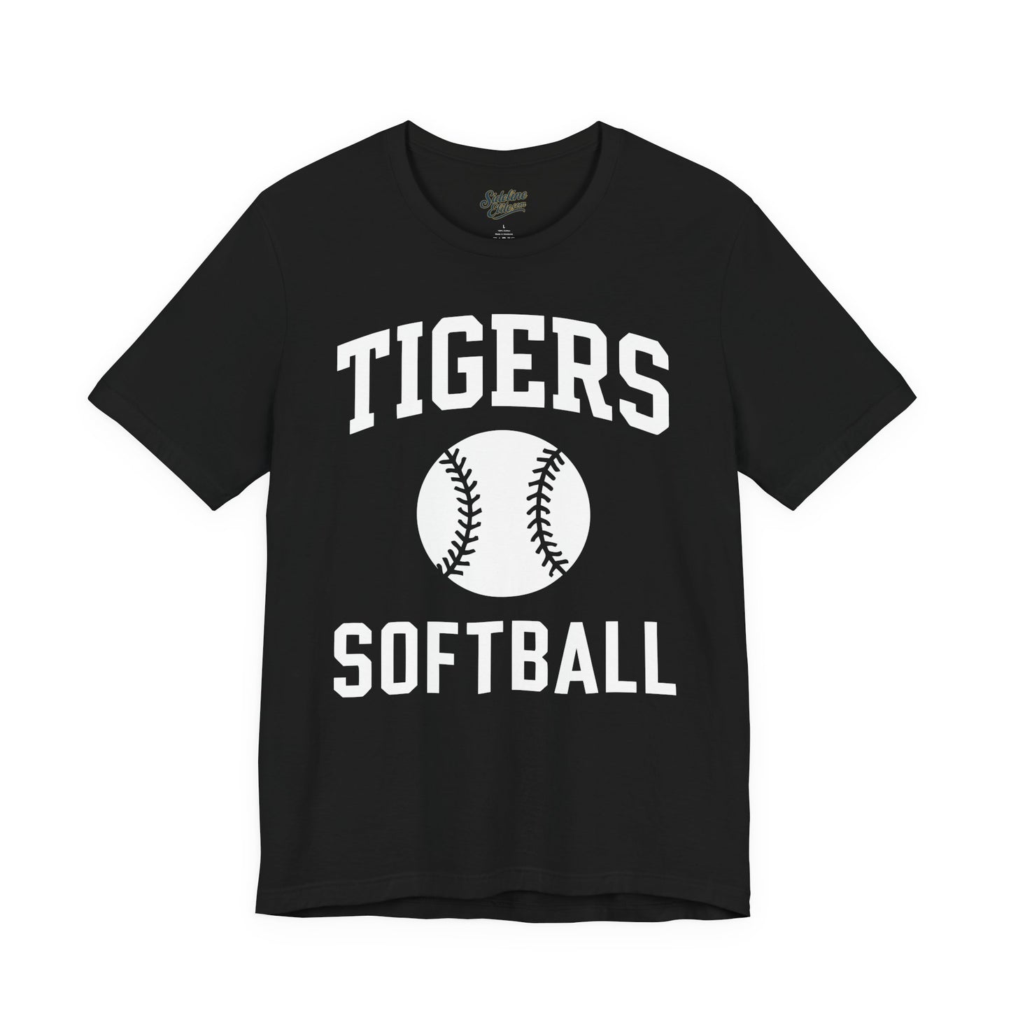 Tigers Softball Classic Ball Tee | Arched Text with Centered Softball Graphic