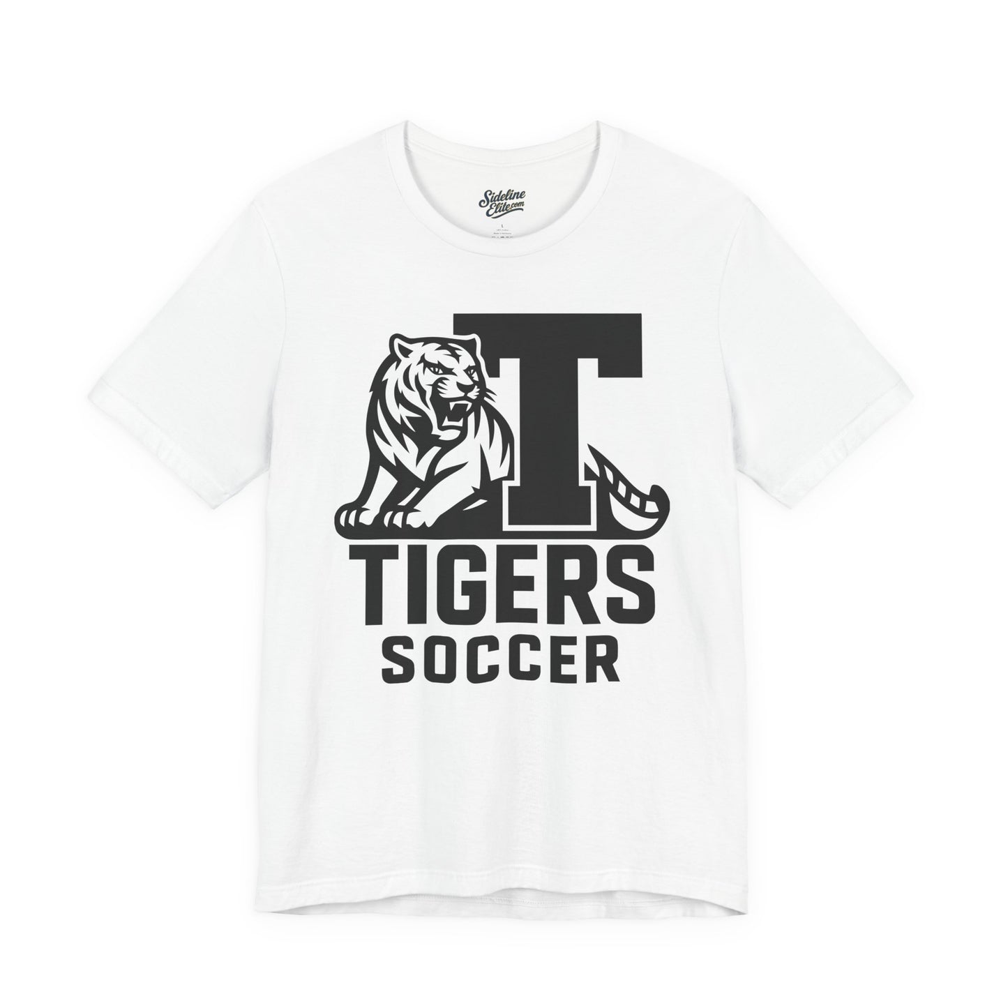 Tigers Soccer Varsity Block Tee | Tiger Mascot with Bold Lettermark