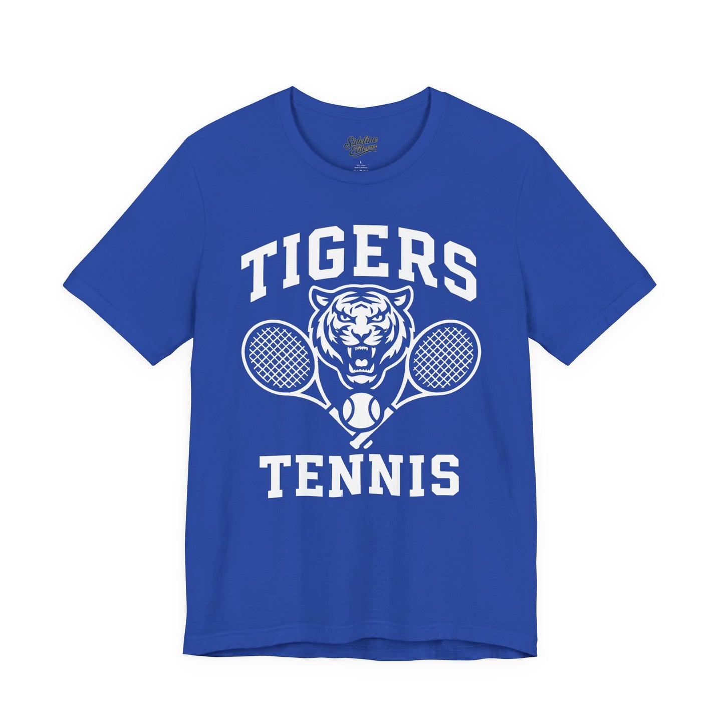 Tigers Tennis Dual Racket Tee | Classic Mascot Graphic on Athletic Shirt