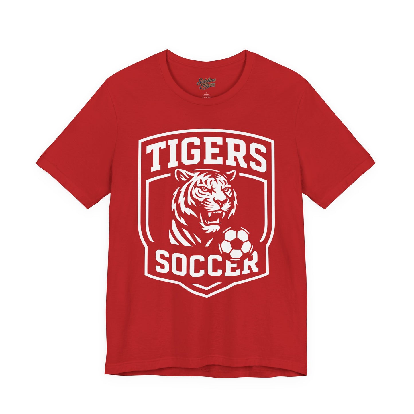 Tigers Soccer Shield Crest Tee | Bold Mascot & Soccer Ball Emblem