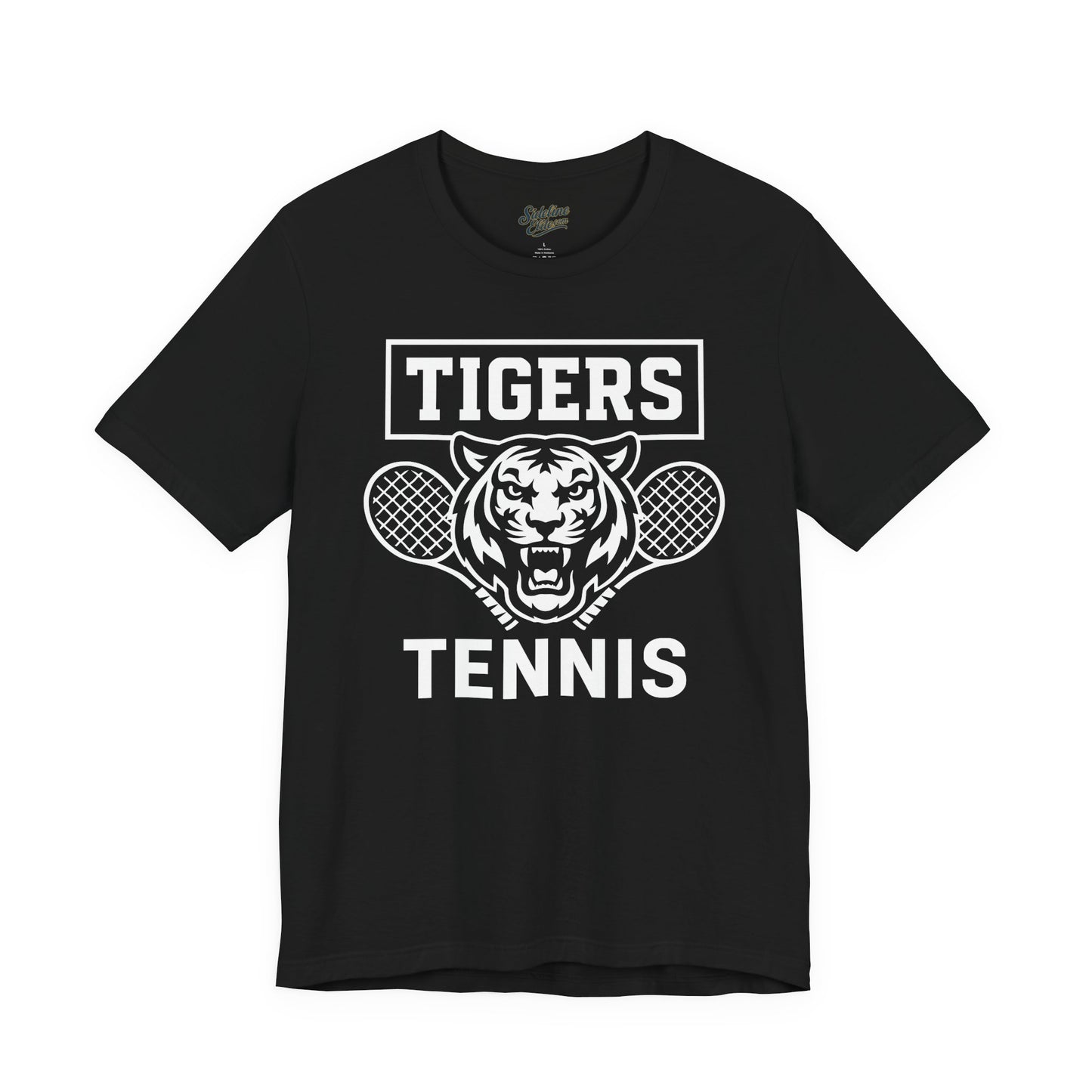 Tigers Tennis Crest Tee | Bold Mascot & Racket Design