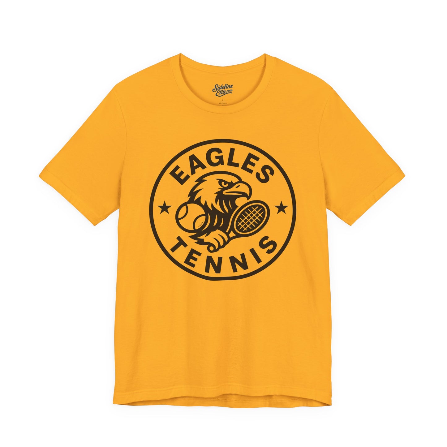 Eagles Tennis Spirit Wear T-Shirt | Aggressive Eagle Mascot with Racket and Ball Graphic