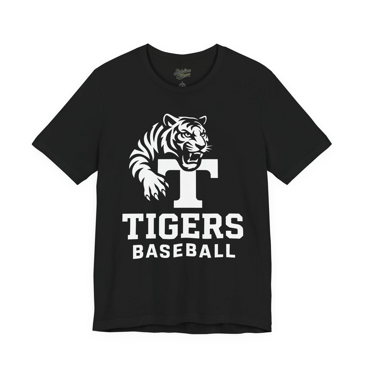Tigers Baseball Monogram Tee | Bold ‘T’ Letter with Striking Tiger Mascot