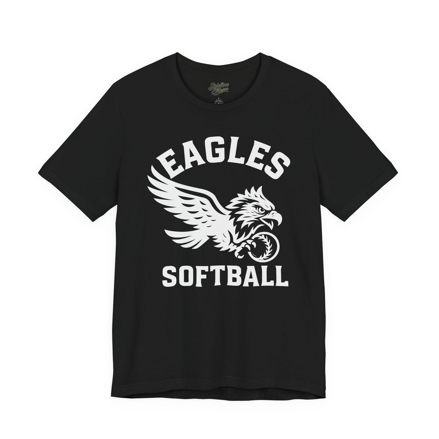 Eagles Softball Spirit Wear T-Shirt | Fierce Flying Mascot with Softball Clutch Graphic