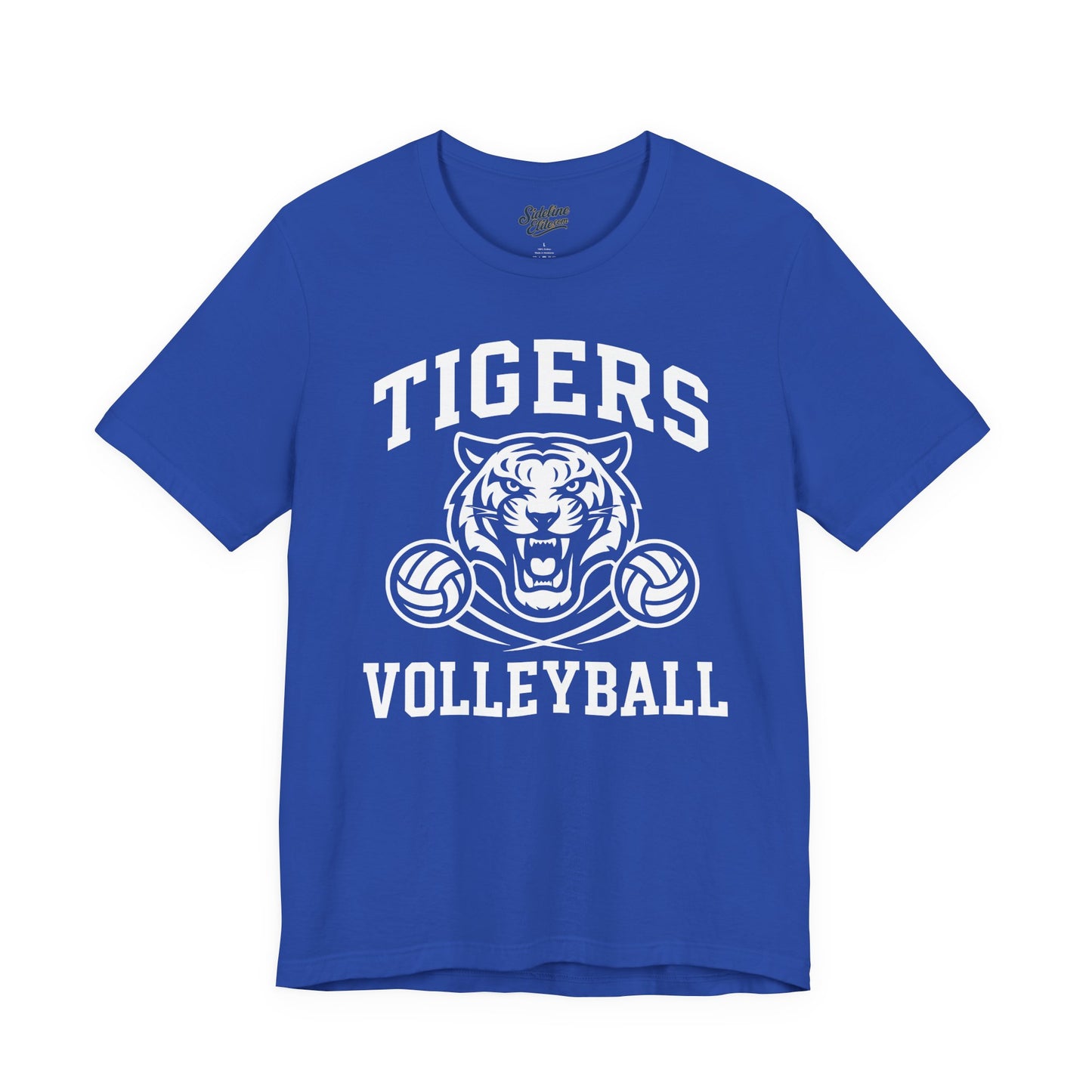 Tigers Volleyball Mascot Power Tee | Double Ball Fierce Spirit Design
