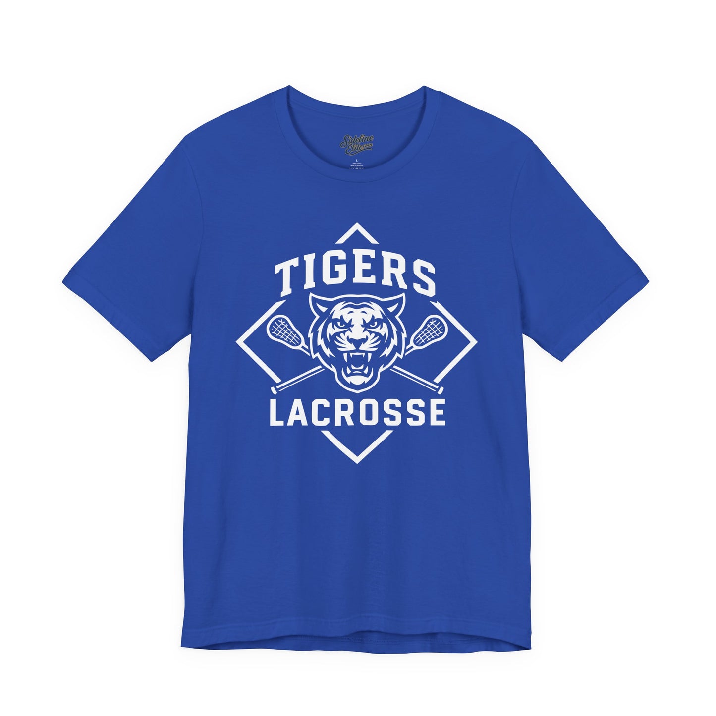 Tigers Lacrosse Diamond Crest Tee | Tiger Head with Crossed Sticks Design