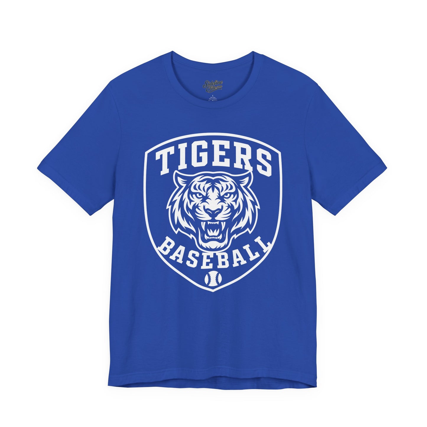 Tigers Baseball Shield Tee | Fierce Mascot Crest with Baseball Emblem