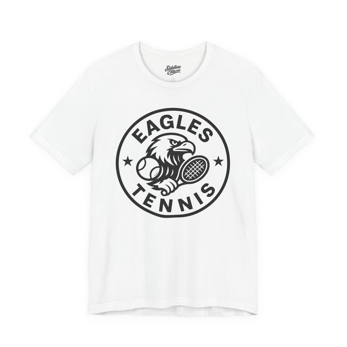 Eagles Tennis Spirit Wear T-Shirt | Aggressive Eagle Mascot with Racket and Ball Graphic