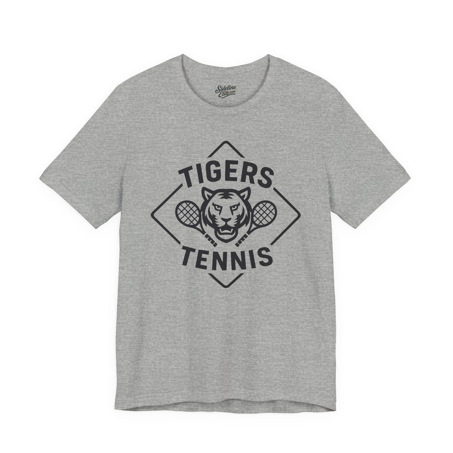 Tigers Tennis Diamond Frame Tee | Bold Mascot & Racquet Graphic Shirt