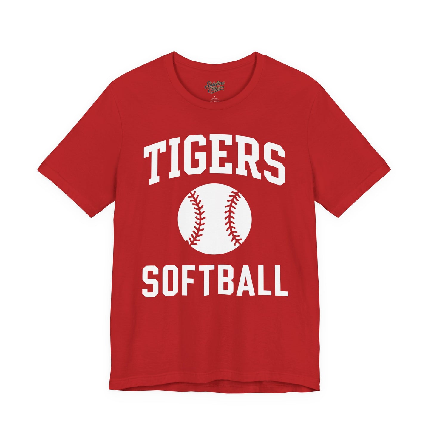Tigers Softball Classic Ball Tee | Arched Text with Centered Softball Graphic
