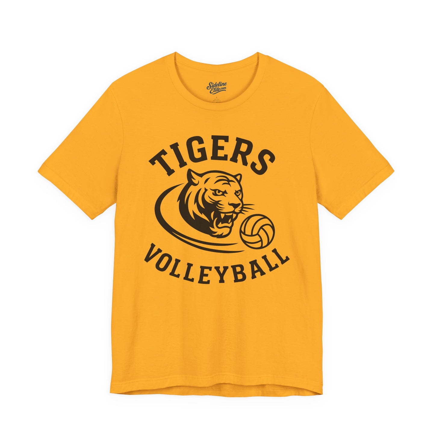 Tigers Volleyball Fierce Mascot Tee | Tiger Head with Volleyball Graphic
