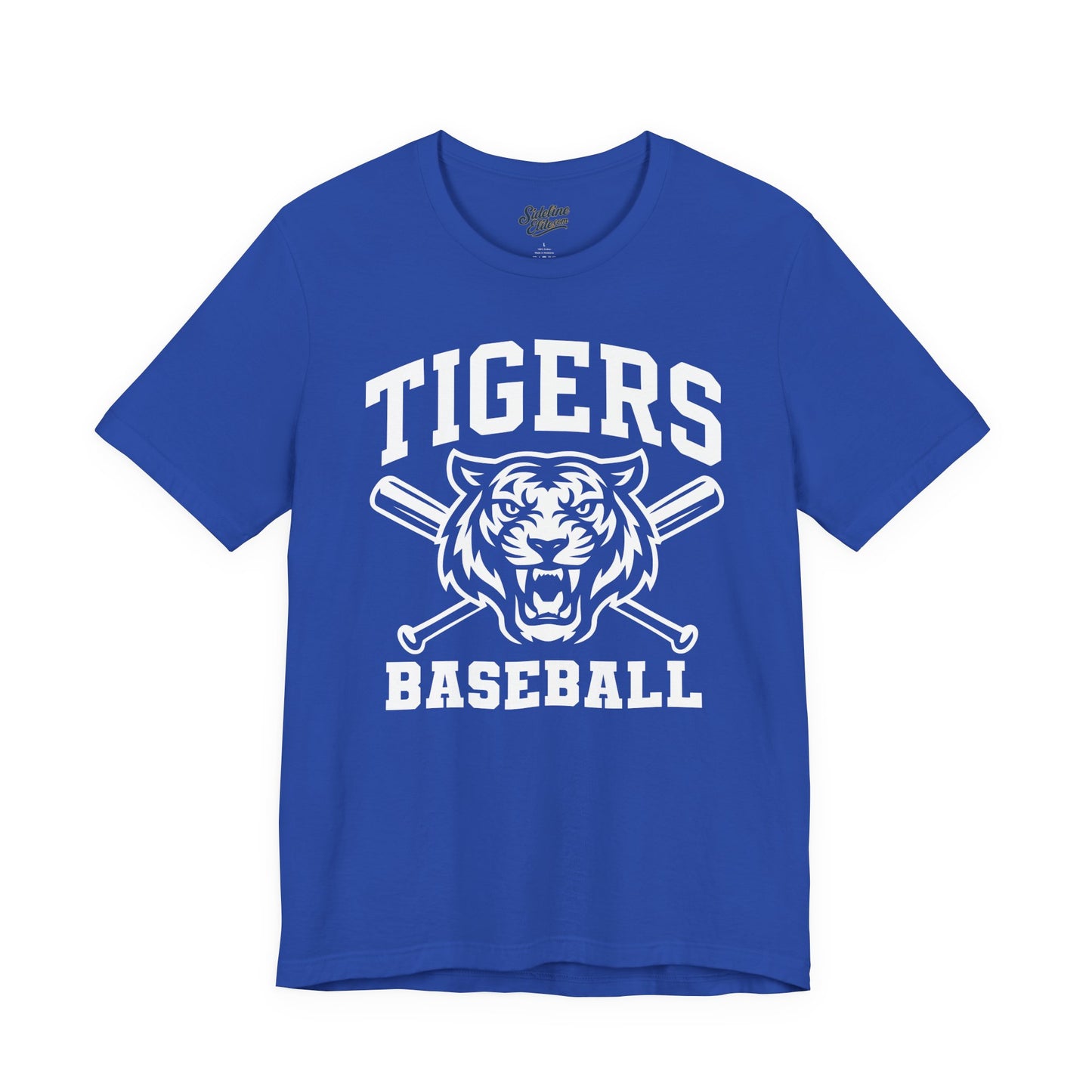 Tigers Baseball Crossbats Tee | Fierce Mascot with Arched Text and Bat Graphic