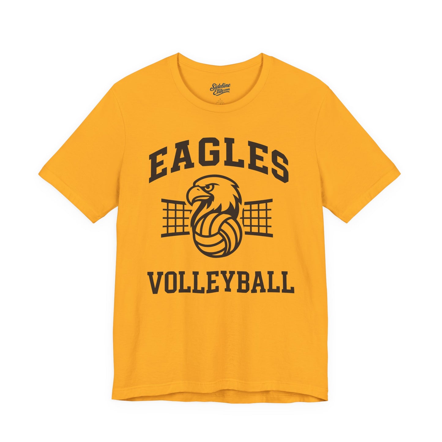 Eagles Volleyball Spirit Wear T-Shirt | Fierce Mascot with Net and Volleyball Graphic