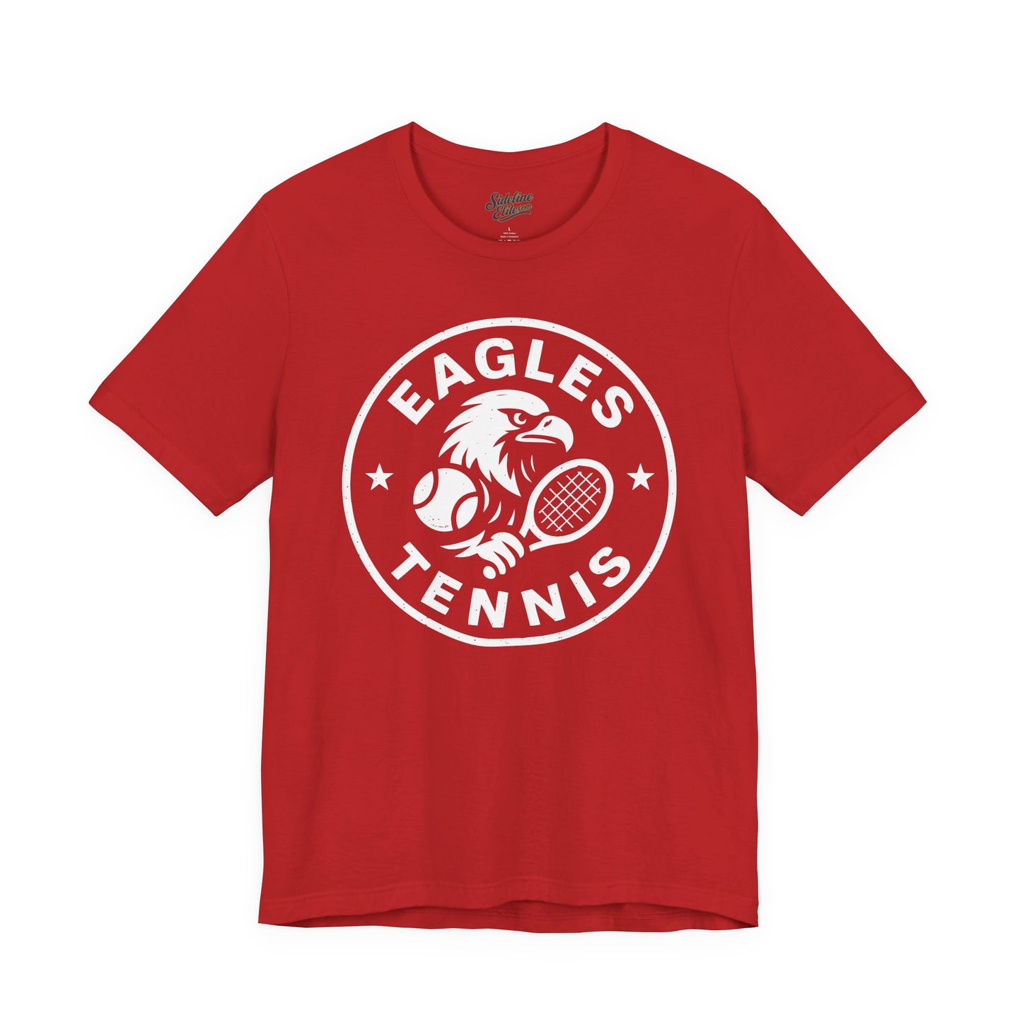 Eagles Tennis Spirit Wear T-Shirt | Aggressive Eagle Mascot with Racket and Ball Graphic