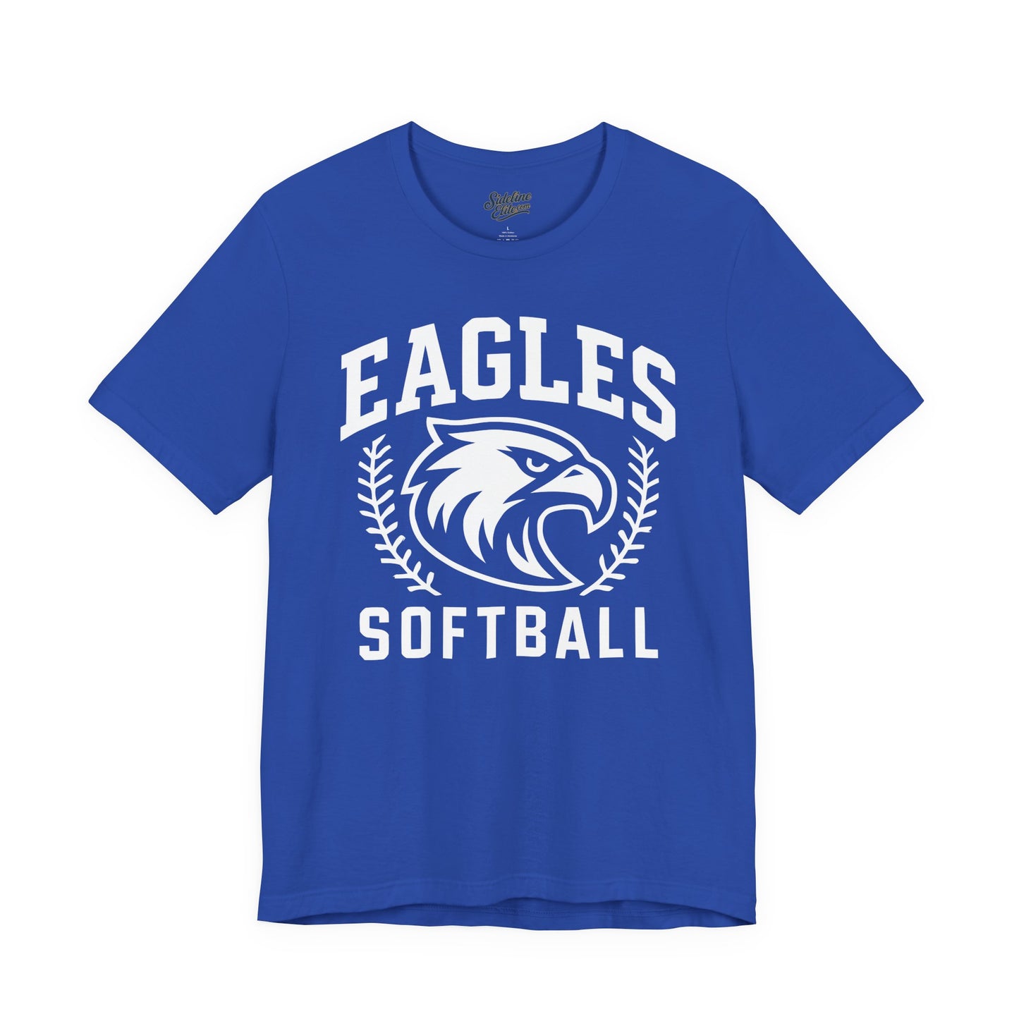 Eagles Softball Spirit Wear T-Shirt | Bold Eagle Head with Laurel Stitches Graphic
