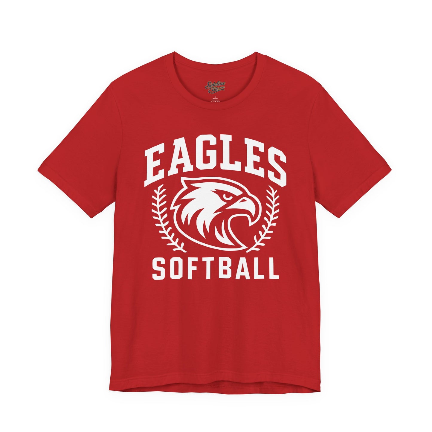 Eagles Softball Spirit Wear T-Shirt | Bold Eagle Head with Laurel Stitches Graphic
