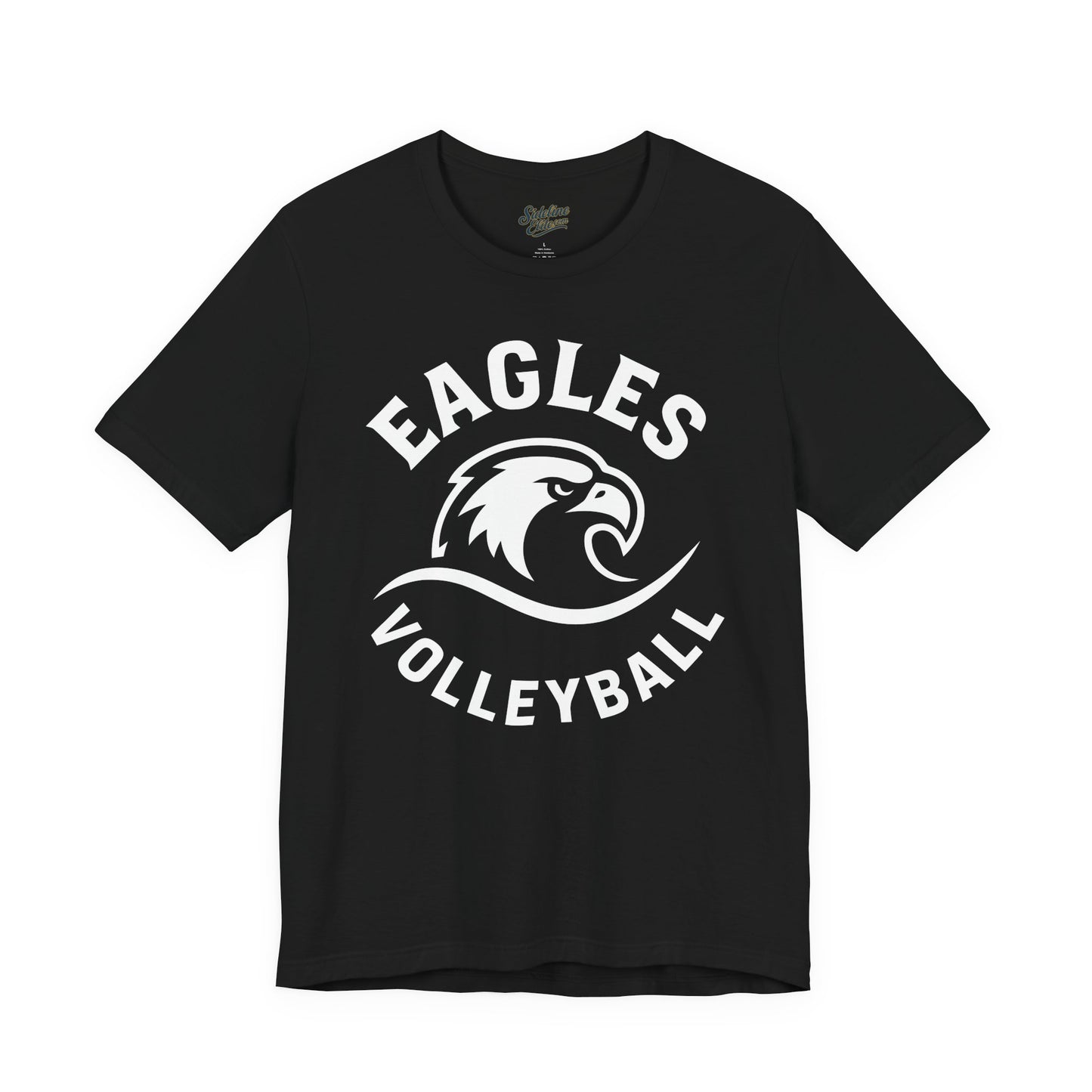 Eagles Volleyball Team Shirt | Curved Text with Fierce Mascot Wave Graphic