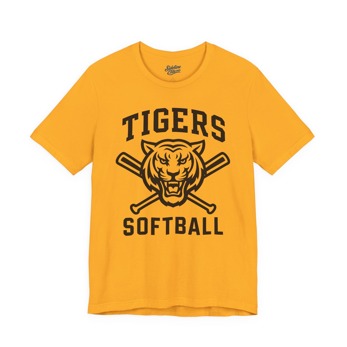 Tigers Softball Spirit Wear T-Shirt | Roaring Mascot with Crossed Bat Graphic