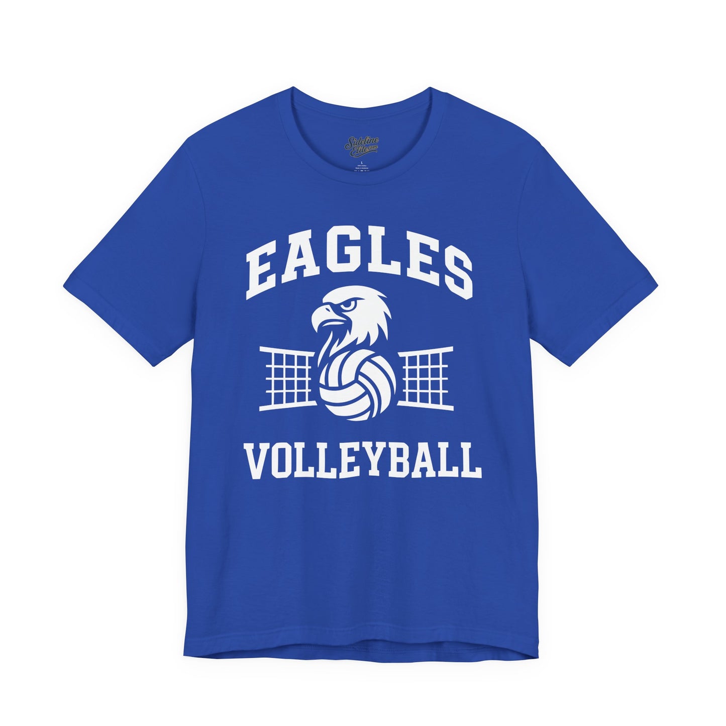Eagles Volleyball Spirit Wear T-Shirt | Fierce Mascot with Net and Volleyball Graphic