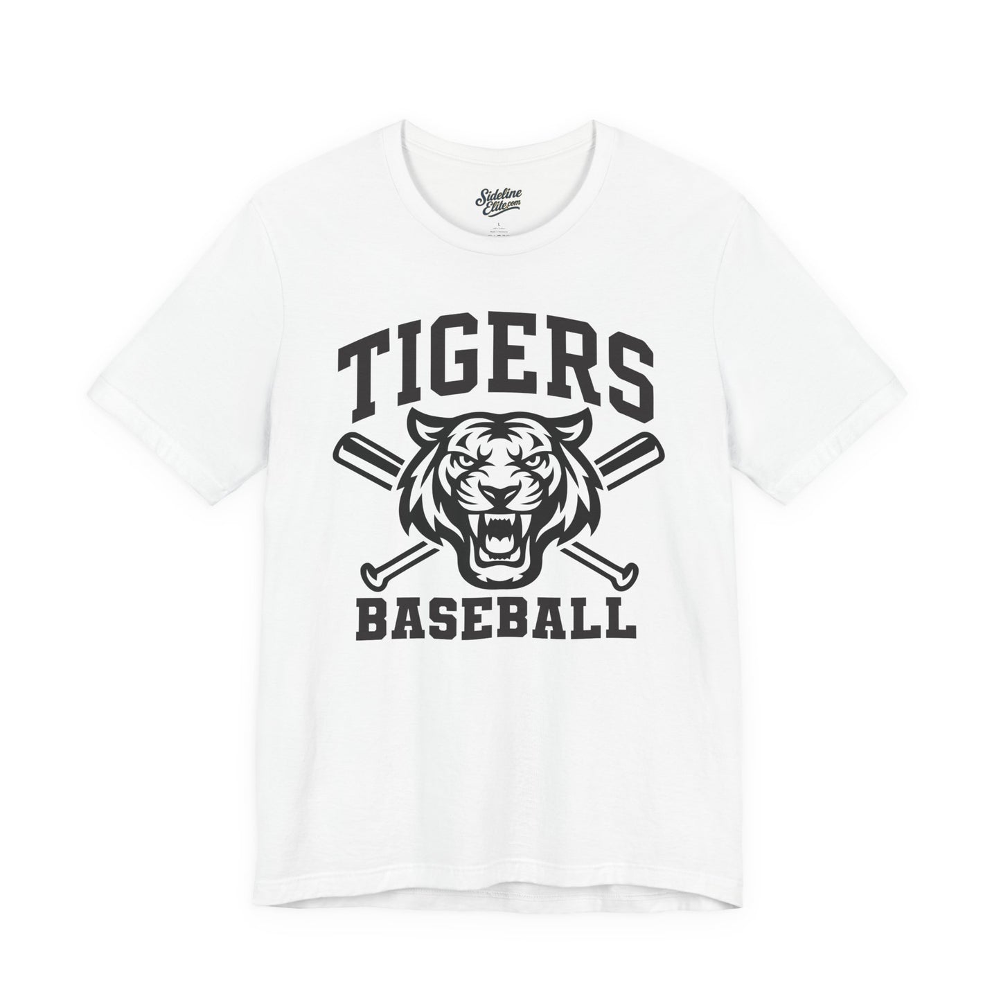Tigers Baseball Crossbats Tee | Fierce Mascot with Arched Text and Bat Graphic