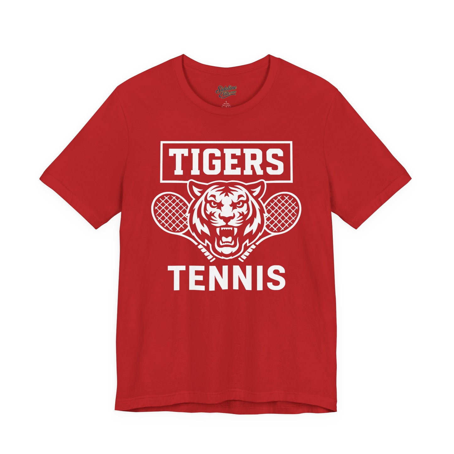 Tigers Tennis Crest Tee | Bold Mascot & Racket Design