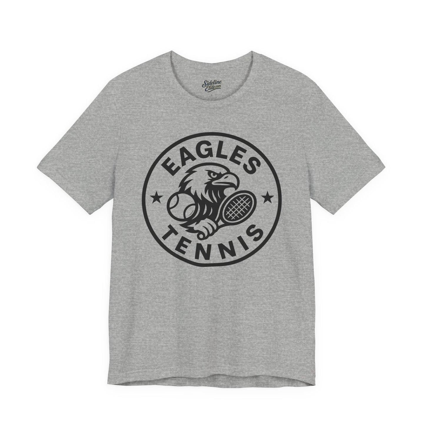 Eagles Tennis Spirit Wear T-Shirt | Aggressive Eagle Mascot with Racket and Ball Graphic