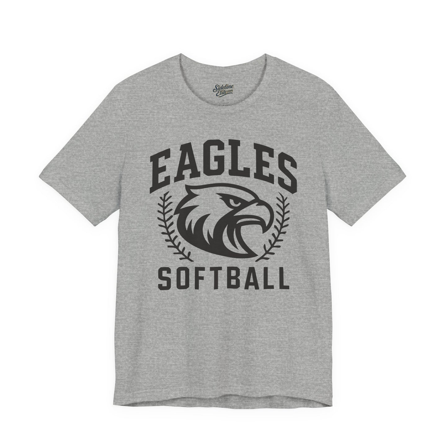Eagles Softball Spirit Wear T-Shirt | Bold Eagle Head with Laurel Stitches Graphic