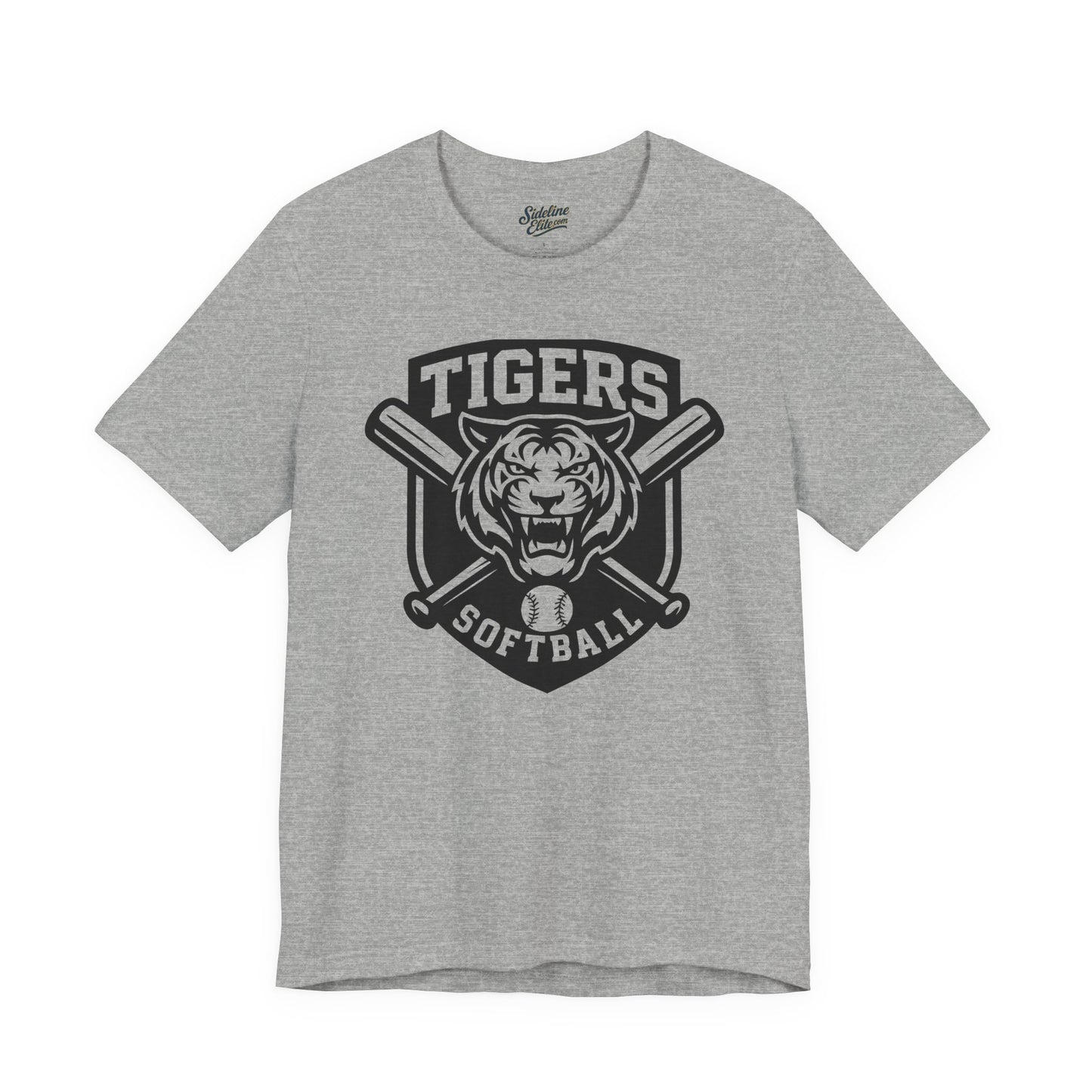 Tigers Softball Spirit Wear T-Shirt | Shield Crest Mascot Graphic