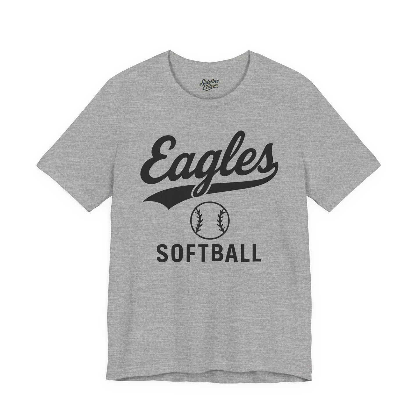 Eagles Softball Spirit Wear T-Shirt | Script Swoosh Design with Centered Softball Graphic