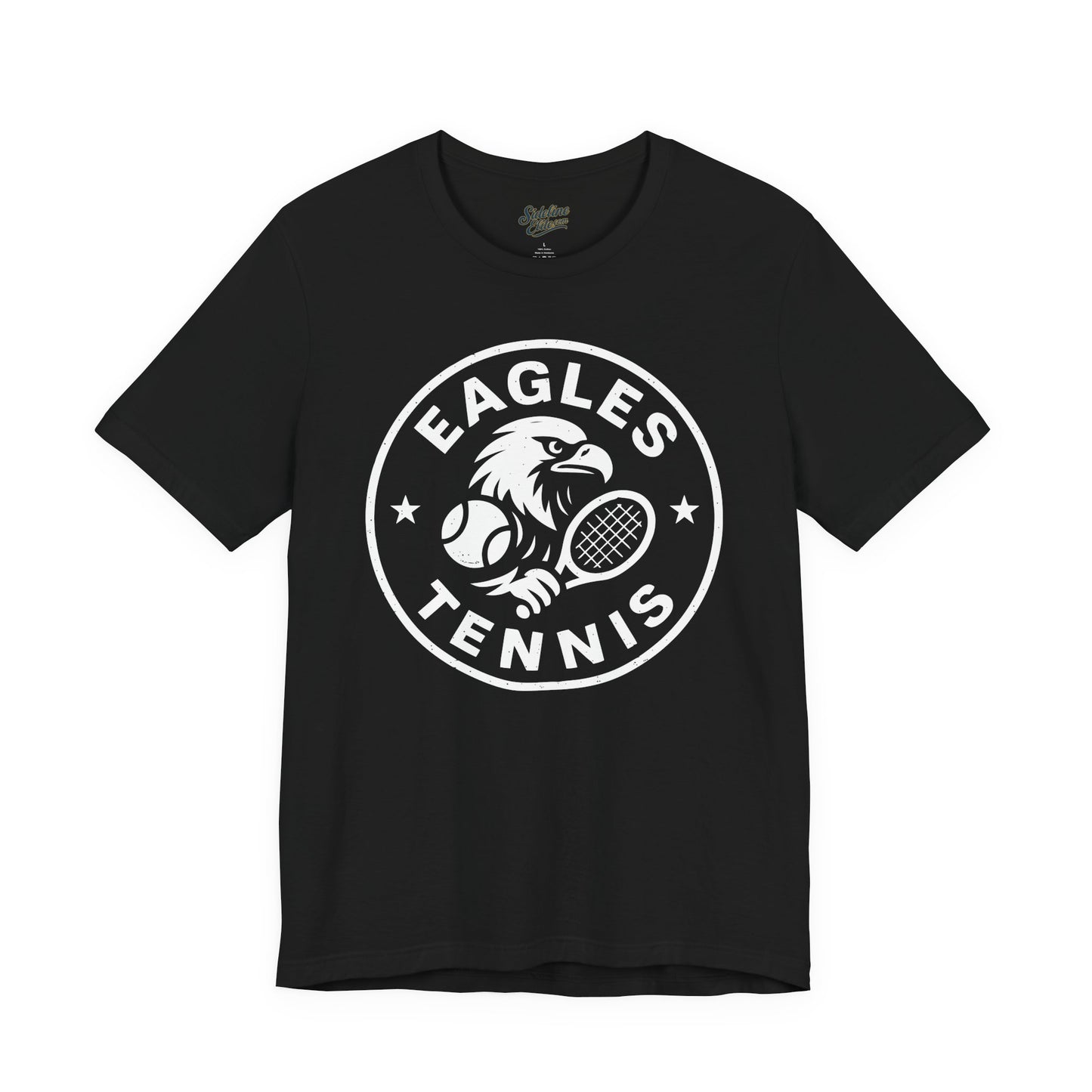 Eagles Tennis Spirit Wear T-Shirt | Aggressive Eagle Mascot with Racket and Ball Graphic