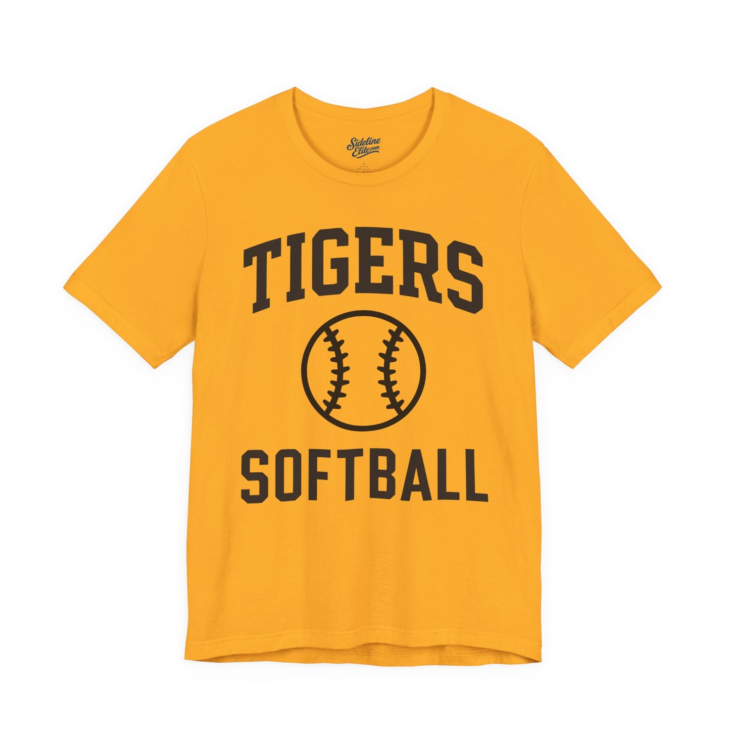 Tigers Softball Classic Ball Tee | Arched Text with Centered Softball Graphic