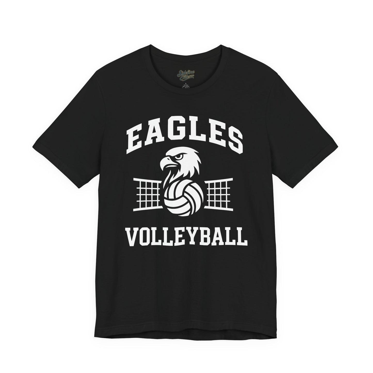Eagles Volleyball Spirit Wear T-Shirt | Fierce Mascot with Net and Volleyball Graphic